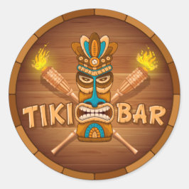 Adesivo Redondo Bar Tiki