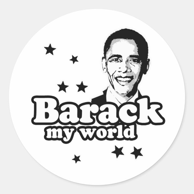 Adesivo Redondo Barack My World (Frente)