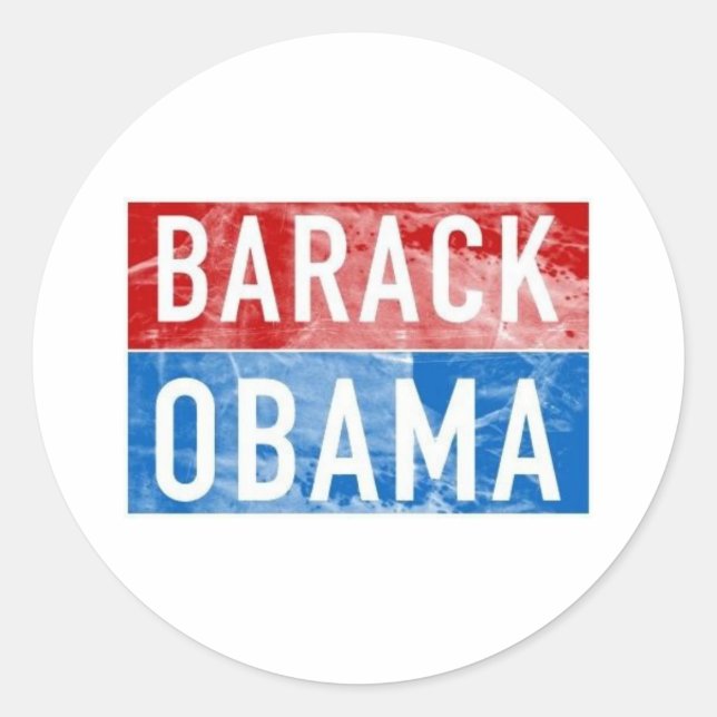 Adesivo Redondo Barack Obama (Frente)