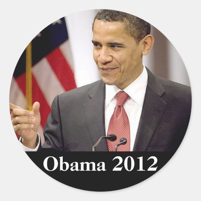 Adesivo Redondo Barack Obama 2012 (Frente)