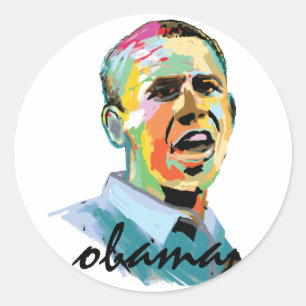 Adesivo Redondo Barack Obama 2012