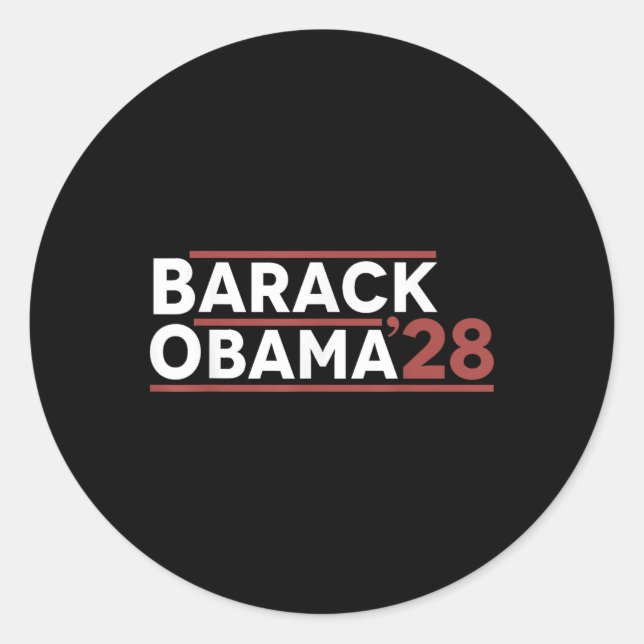 Adesivo Redondo Barack Obama 2028 (Frente)