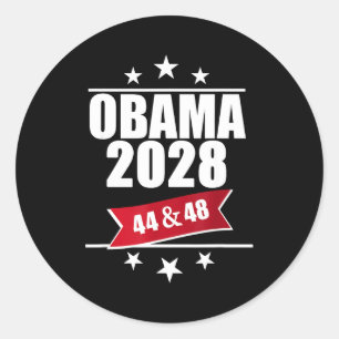 Adesivo Redondo Barack Obama 2028 Presidente Bandeira Americana Pr