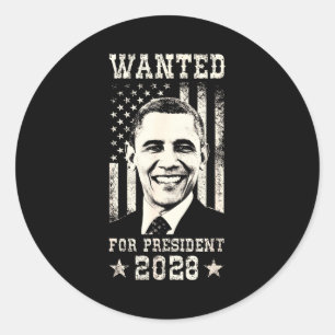 Adesivo Redondo Barack Obama 44º Presidente Procurado Para 48º Pre