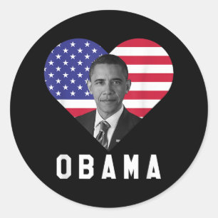 Adesivo Redondo Barack Obama 44 dos EUA Presidente I Love Obama