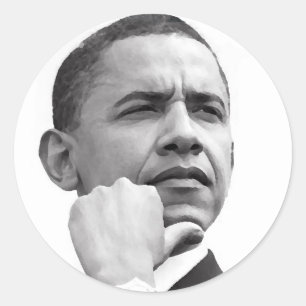 ADESIVO REDONDO BARACK OBAMA, 44 PRESIDENTE DOS ESTADOS UNIDOS