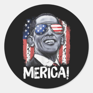 Adesivo Redondo Barack Obama 4 De Julho Homens Da Merica Mulheres