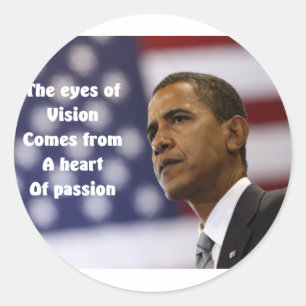 Adesivo Redondo Barack Obama coração da paixão