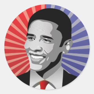 Adesivo Redondo Barack Obama corajoso