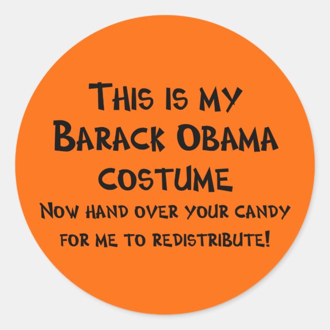 Adesivo Redondo Barack Obama Costume (Frente)