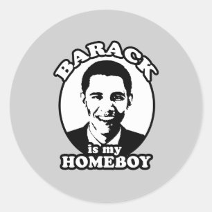 Adesivo Redondo Barack Obama é meu ficar em casa