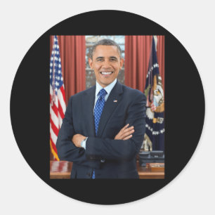Adesivo Redondo Barack Obama Foto 44 Presidente Potus Patriótico