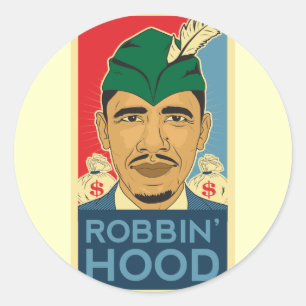 Adesivo Redondo Barack Obama Hood Robin Hood Sticker Barrack Obama