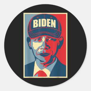 Adesivo Redondo Barack Obama Joe Biden Hat 2020 Eleições Eua Democ