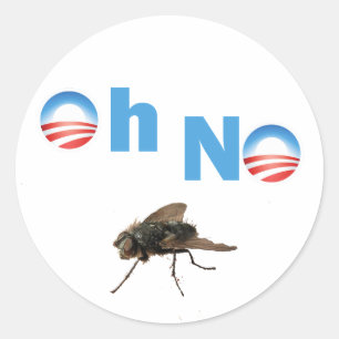 Adesivo Redondo Barack Obama o assassino da mosca