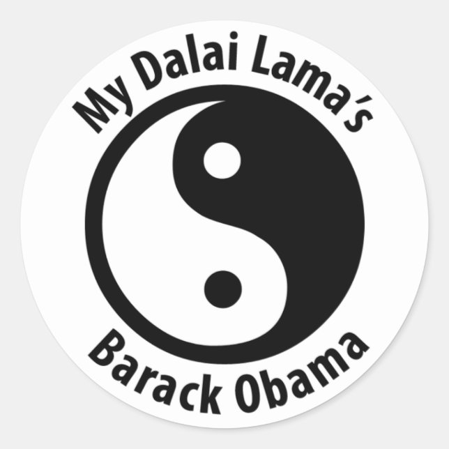 Adesivo Redondo Barack Obama, o meu Dalai Lama (Frente)