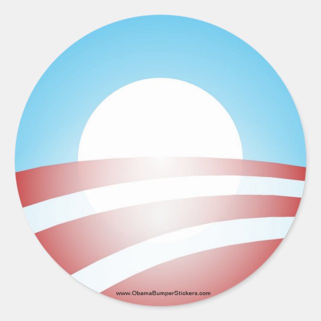 Adesivo Redondo Barack Obama "O" Sticker (Frente)