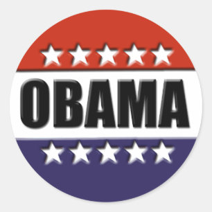 Adesivo Redondo Barack Obama para o Presidente Stickers