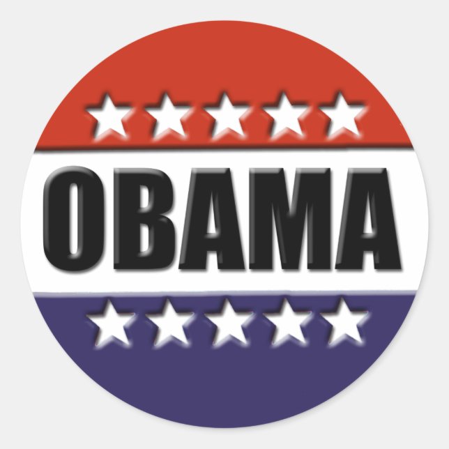 Adesivo Redondo Barack Obama para o Presidente Stickers (Frente)