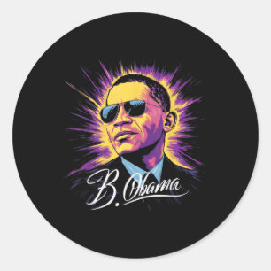 Adesivo Redondo Barack Obama Presidente Retrait Patriótico