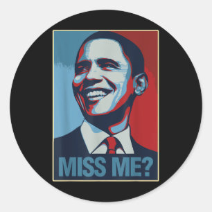 Adesivo Redondo Barack Obama Retrato Sente Mim Citação Democrata L
