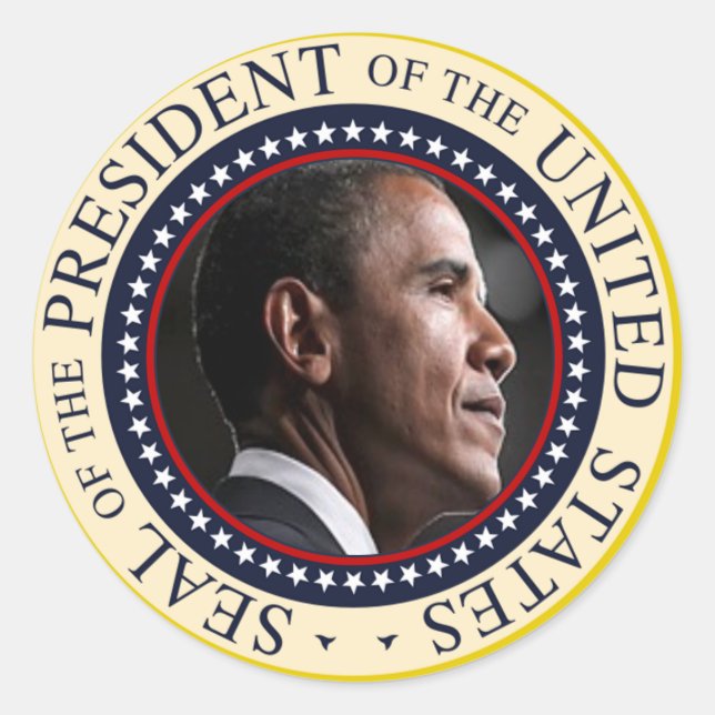 Adesivo Redondo Barack Obama Seal (Frente)
