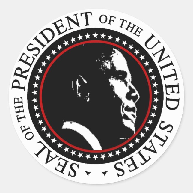 Adesivo Redondo Barack Obama Seal (Frente)
