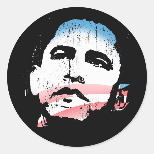 Adesivo Redondo Barack Obama Sticker (Frente)