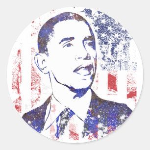 Adesivo Redondo Barack Obama Stickers