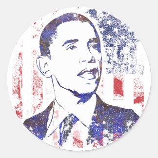 Adesivo Redondo Barack Obama Stickers