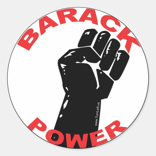 ADESIVO REDONDO BARACK POWER (Frente)