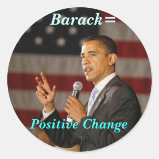 Adesivo Redondo Barack = Vinheta positiva