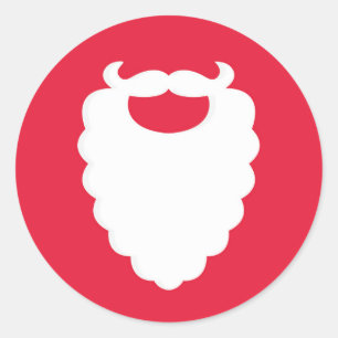 Adesivo Redondo Barba de Papai Noel Moderna Natal