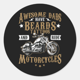 Adesivo Redondo Barba Engraçada Camisa Pais Incríveis Barba Tatuag