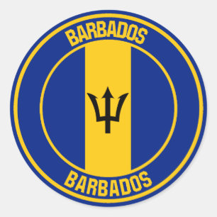 Adesivo Redondo Barbados Round Emblem