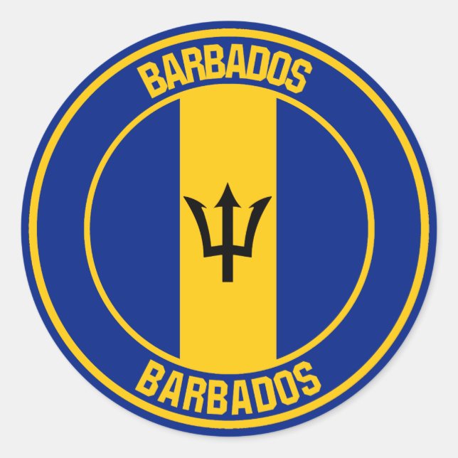 Adesivo Redondo Barbados Round Emblem (Frente)