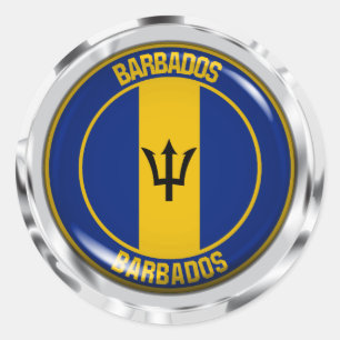 Adesivo Redondo Barbados Round Emblem