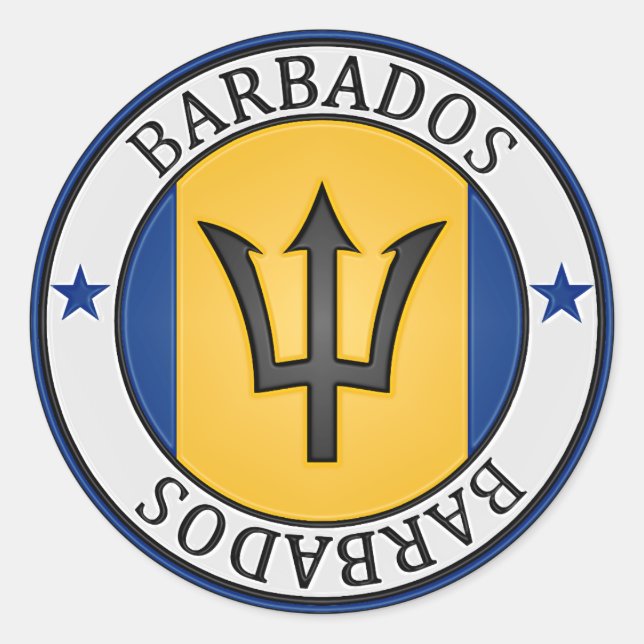 Adesivo Redondo Barbados Round Emblem (Frente)