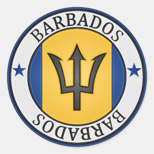 Adesivo Redondo Barbados Round Emblem