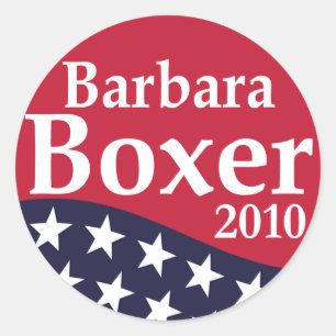 Adesivo Redondo Barbara Boxer 2010 Lapel Stickers