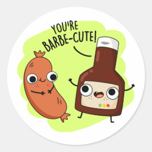 Adesivo Redondo Barbecue Barbecue Engraçado e Bonito