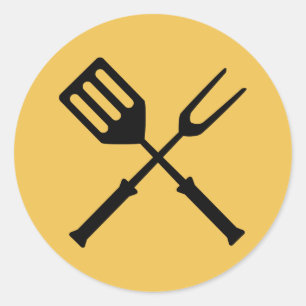 Adesivo Redondo Barbecue Barbeque CHURRASCO Barbeque por Barbies G