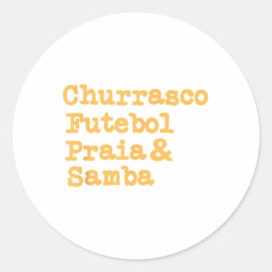 Adesivo Redondo Barbecue Brasil Brasil Churrasco Fut