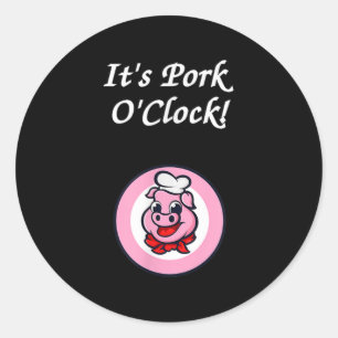 Adesivo Redondo Barbecue Grill Tabageiro De Churrasco De Oclock De