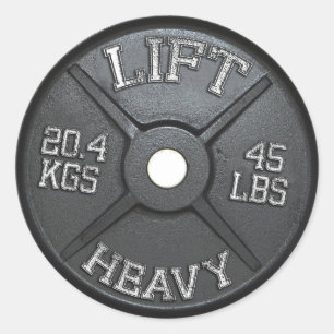 Adesivo Redondo Barbell Plate - Levante Pesado