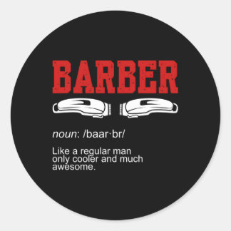 Adesivo Redondo Barber Noun