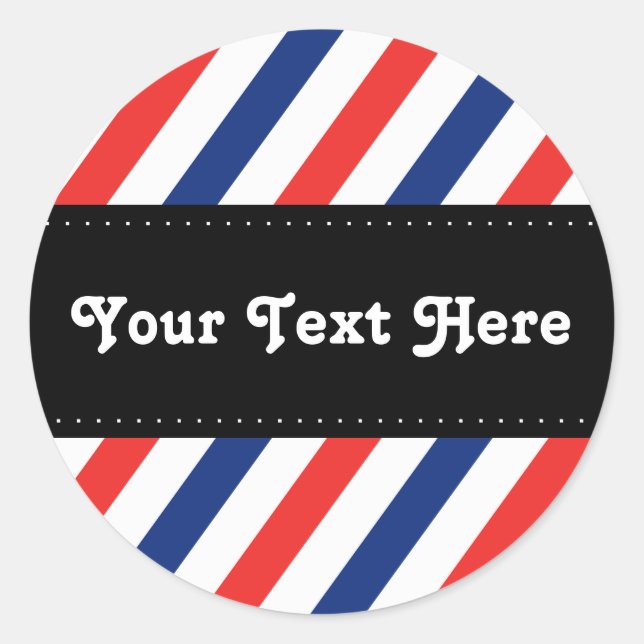 Adesivo Redondo Barber Stripes (Frente)