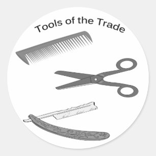 Adesivo Redondo Barber Tools of the Trade
