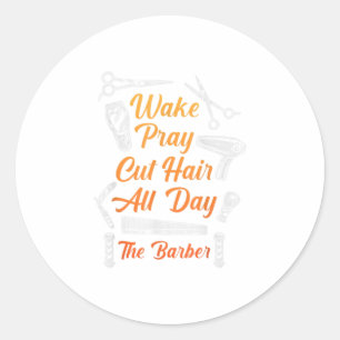 Adesivo Redondo Barbers Christian Hairstylist Cabeleireiro