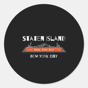 Adesivo Redondo Barca de Staten Island Nova York